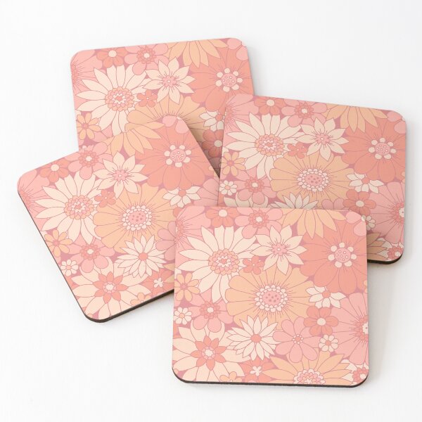 Item preview, Retro Daisy Floral - Peach designed and sold by latheandquill.