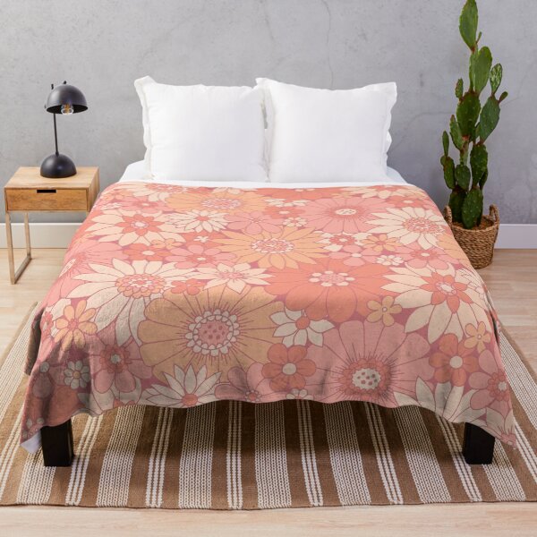 Item preview, Retro Daisy Floral - Peach designed and sold by latheandquill.
