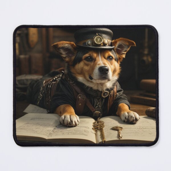 Item preview, Barney, the steampunk engineer dog in his workshop designed and sold by FakirDoggo.