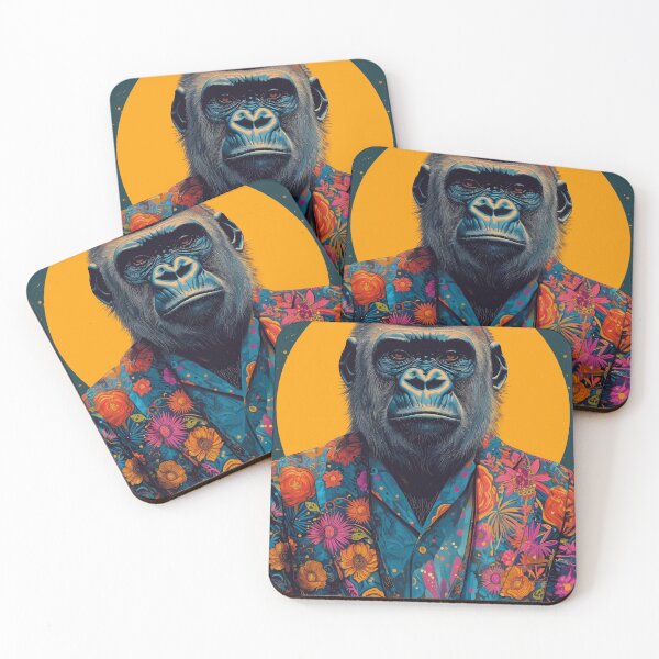 Item preview, Colorful Gorilla Wearing Floral Print Suit designed and sold by PrintShangri-La.