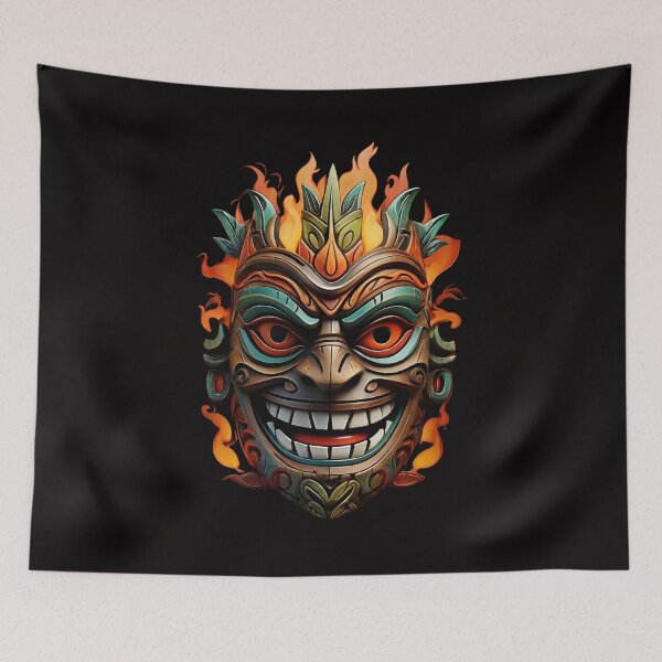 Item preview, Tiki Head Colorful Mask designed and sold by SloganExpress.