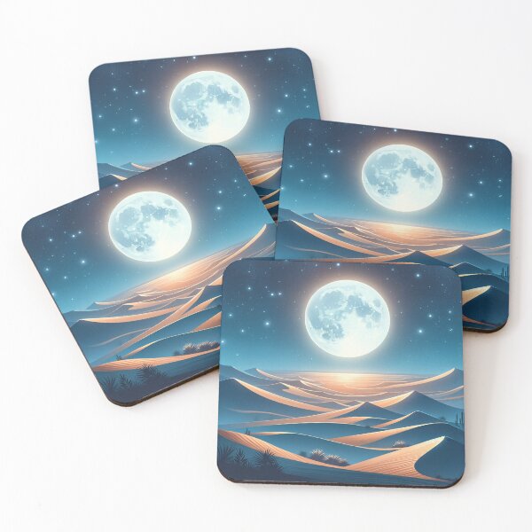 Item preview, Moonlit Desert Night Art designed and sold by BestArtByArvind.