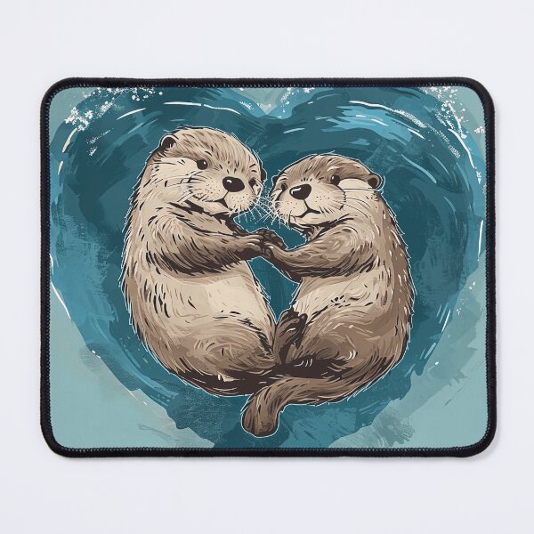 Item preview, A Whole Otter Love - Otters Swimming Together  designed and sold by Splatter-arts.