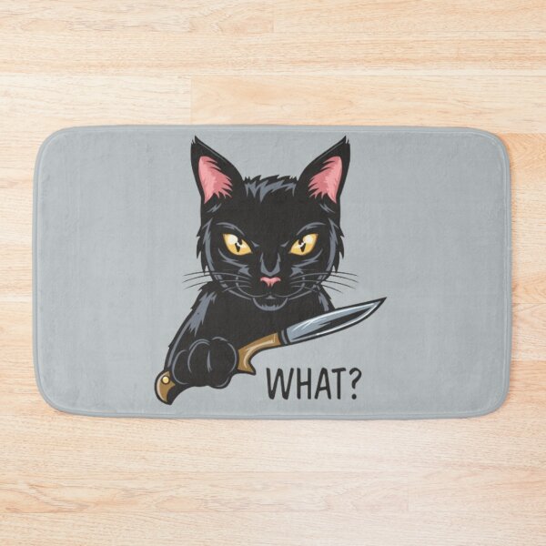 Item preview, Cat What ? Murderous Black Cat With Knife  designed and sold by printmala.