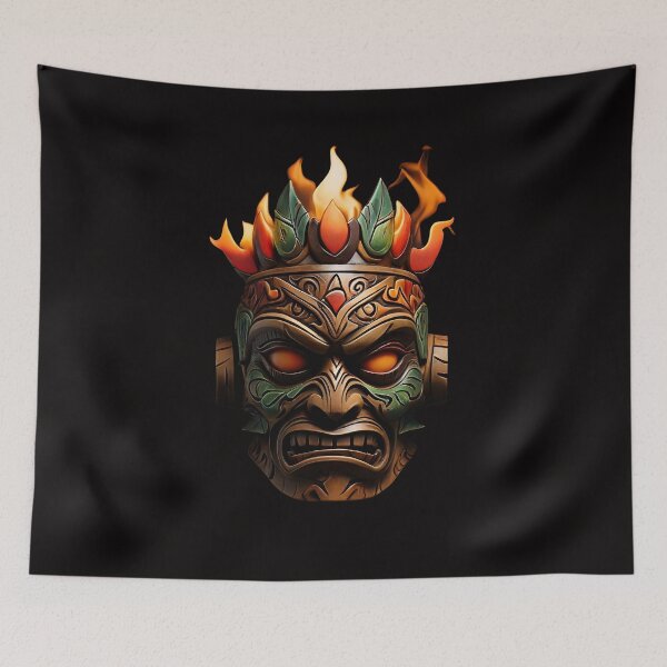 Item preview, Tiki Head Colorful Mask designed and sold by SloganExpress.