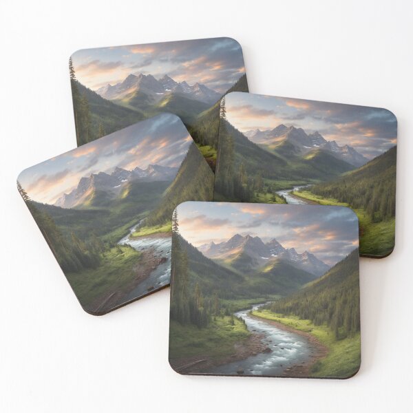 Item preview, Imaginary Meadow River View with Mountains in Background designed and sold by LunarNebula.