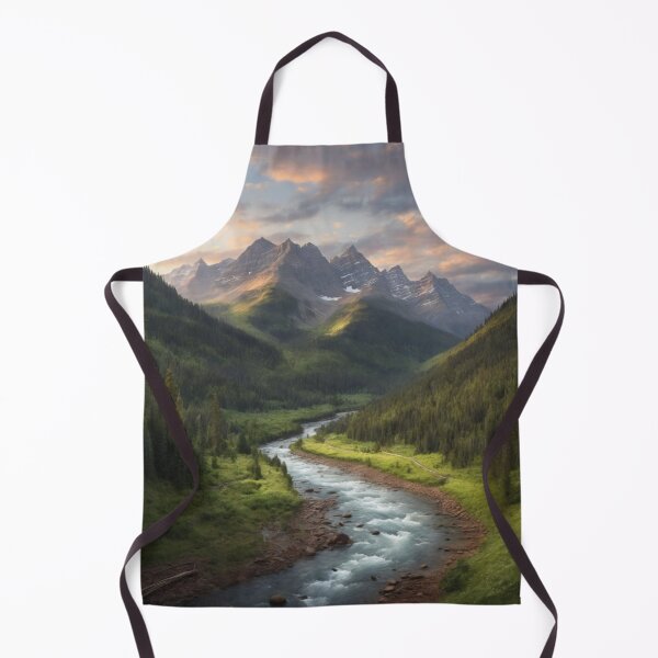 Item preview, Imaginary Meadow River View with Mountains in Background designed and sold by LunarNebula.