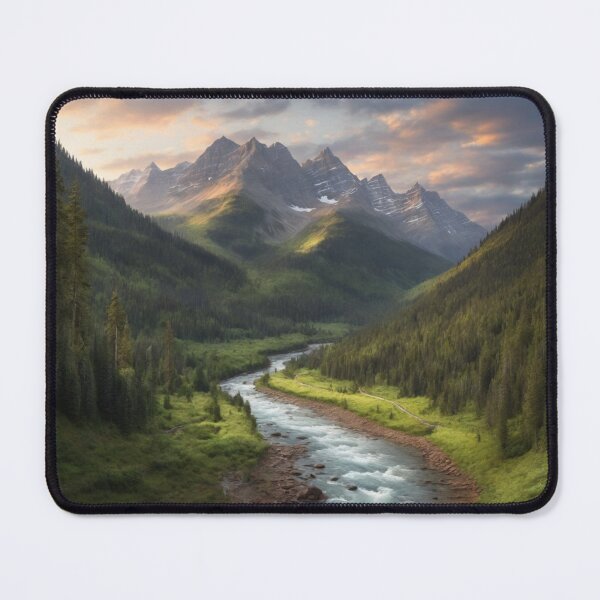 Item preview, Imaginary Meadow River View with Mountains in Background designed and sold by LunarNebula.