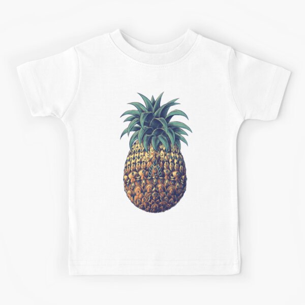 Ornate Pineapple (Color Version) Kids T-Shirt