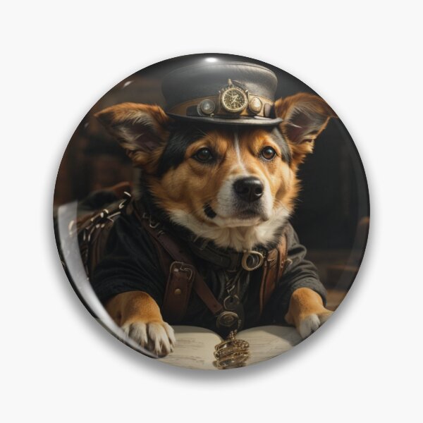 Item preview, Barney, the steampunk engineer dog in his workshop designed and sold by FakirDoggo.