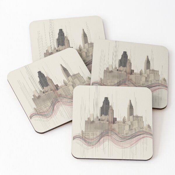 Item preview, Heartbeat of the City | Detroit's Skyline in Pulse Lines designed and sold by FairX.