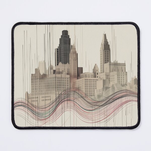 Item preview, Heartbeat of the City | Detroit's Skyline in Pulse Lines designed and sold by FairX.