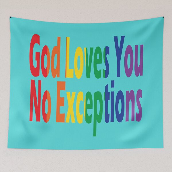 Item preview, LGBTQIA+ Christian Pride Rainbow Colors, God Loves You, No Exceptions designed and sold by NobizArtwerkz.