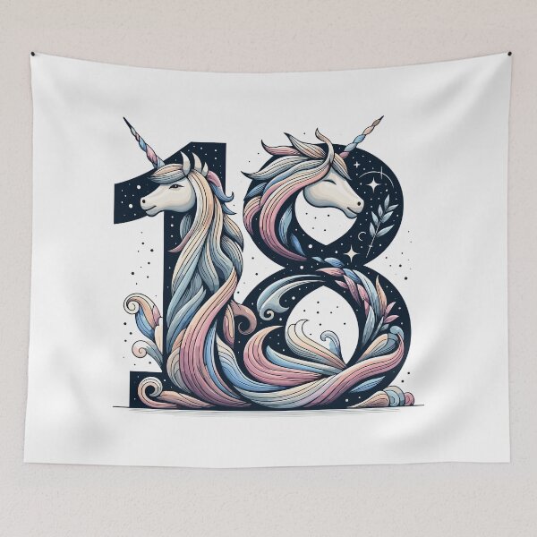 Item preview, 18 years unicorn 18th birthday gift designed and sold by Pineapple-Tree.
