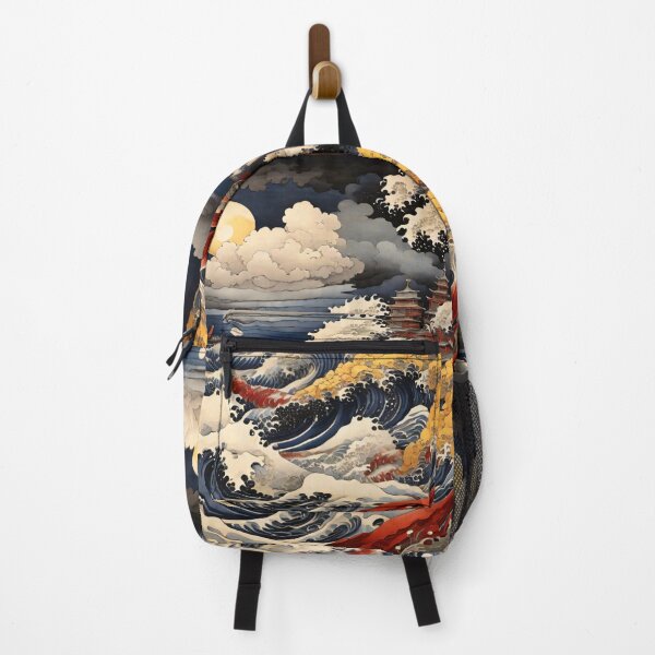 Item preview, Katsushika Hokusais Japanese Waves in a full moon night, illustration designed and sold by boyangyang.