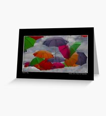 Cloudy with a Chance of Umbrellas Poster Greeting Card