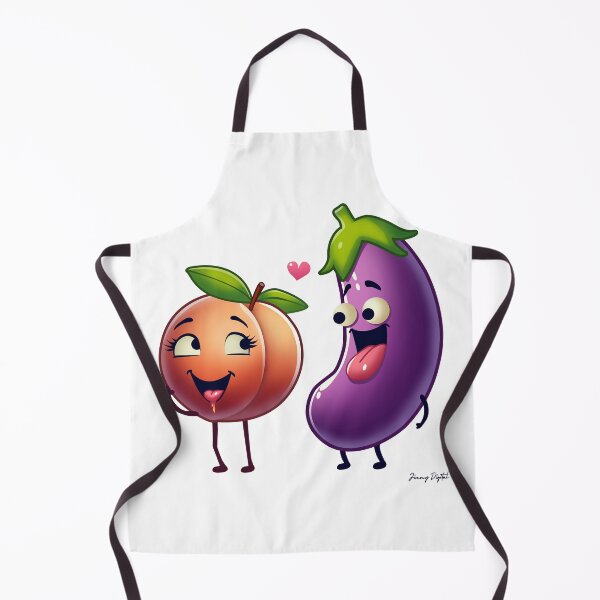 Item preview, Emoji lovers - eggplant/aubergine and peach characters designed and sold by jimmy-digital.