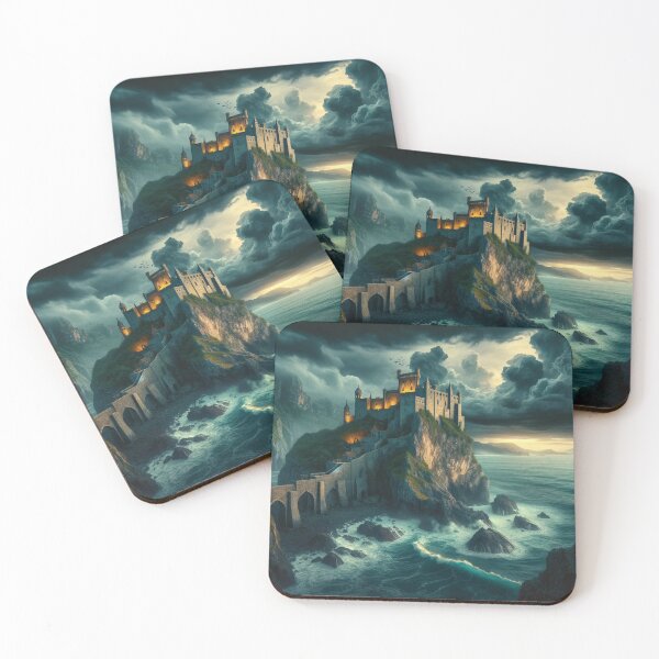 Item preview, Ancient Castle Seascape Art designed and sold by BestArtByArvind.
