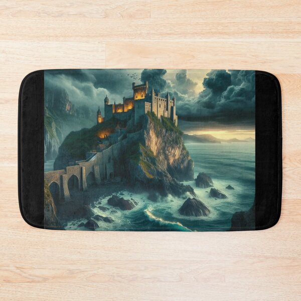 Item preview, Ancient Castle Seascape Art designed and sold by BestArtByArvind.