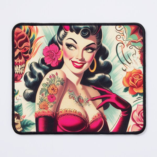 Item preview, Vintage Devilish Pin Up designed and sold by PulpVintage.