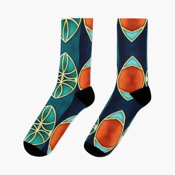 Item preview, Royal Red Gold Teal Boho Geometric Pattern VI designed and sold by © Maya Lavda || wocado.