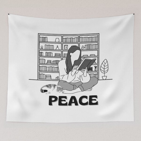 Item preview, Peace | Book Lover | Book Aesthetic quotes designed and sold by PurpleWay.