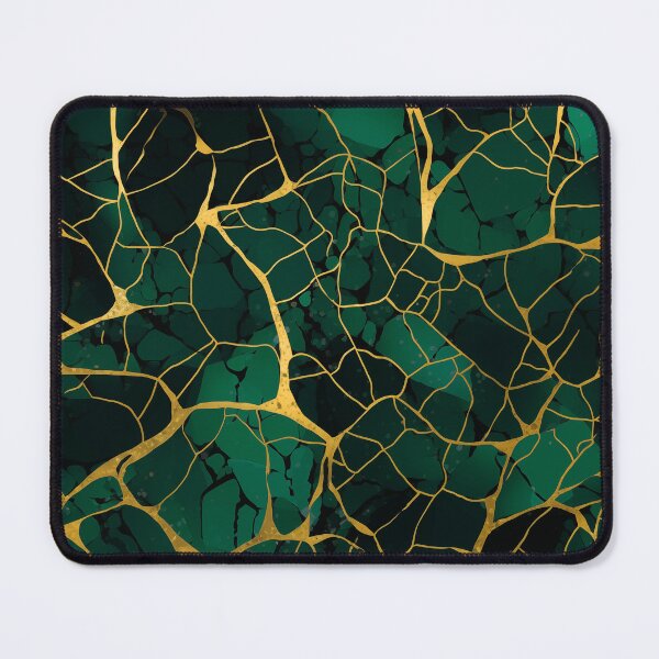 Item preview, Green and Gold Kintsugi Design - Emerald and Malachite designed and sold by MyThirdFavorite.