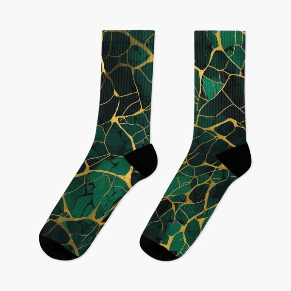 Item preview, Green and Gold Kintsugi Design - Emerald and Malachite designed and sold by MyThirdFavorite.