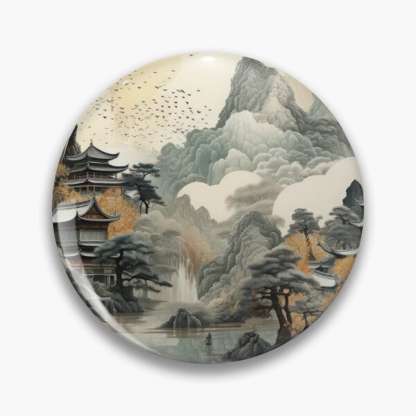 Item preview, Tranquil Realms: Ancient Pagodas and Autumn Reflections designed and sold by EtherealEchoes.