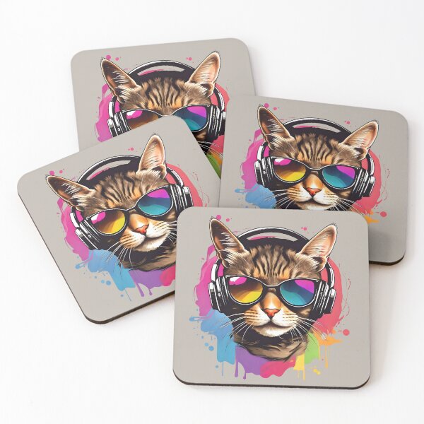 Item preview, Groovy Whiskers: Funky DJ Music Cat designed and sold by WAUZ.