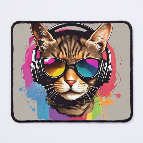 Item preview, Groovy Whiskers: Funky DJ Music Cat designed and sold by WAUZ.