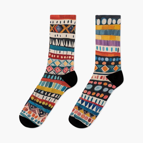 Item preview, Etchnic Abstract Scandinavian Kilim Pattern - Watercolor - Tribal, Ethnic, Traditional, Indian & Aztec Vintage Patter designed and sold by MyArt23.