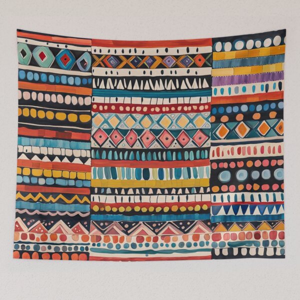 Item preview, Etchnic Abstract Scandinavian Kilim Pattern - Watercolor - Tribal, Ethnic, Traditional, Indian & Aztec Vintage Patter designed and sold by MyArt23.