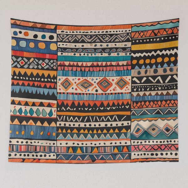 Item preview, Etchnic Abstract Scandinavian Kilim Pattern - Watercolor - Tribal, Ethnic, Traditional, Indian & Aztec Vintage Patter designed and sold by MyArt23.