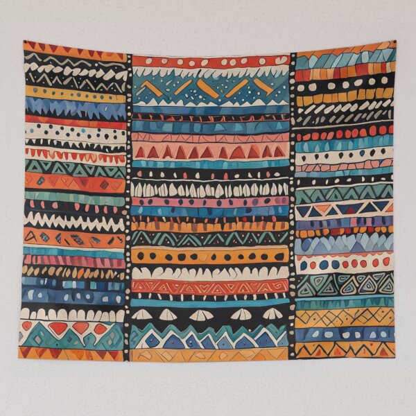 Item preview, Etchnic Abstract Scandinavian Kilim Pattern - Watercolor - Tribal, Ethnic, Traditional, Indian & Aztec Vintage Patter designed and sold by MyArt23.