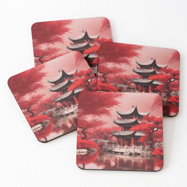 Item preview, Red ancient Chinese temple garden designed and sold by VonLogaart.