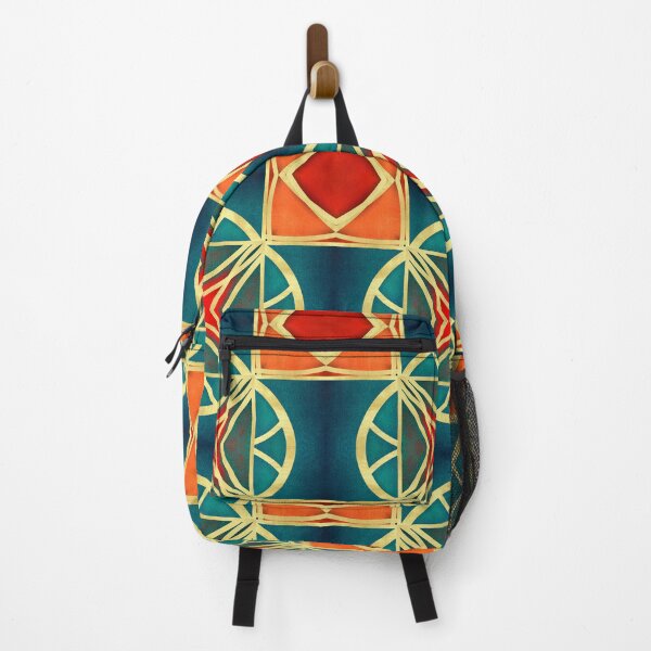 Item preview, Royal Red Gold Teal Green Boho Geometric Pattern X designed and sold by © Maya Lavda || wocado.