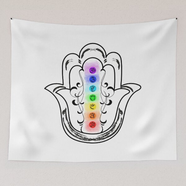 Item preview, Chakras Hamsa Hand designed and sold by hamsasoul.