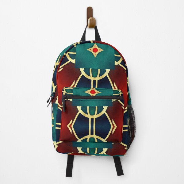 Item preview, Royal Red Gold Teal Green Boho Geometric Pattern XI designed and sold by © Maya Lavda || wocado.