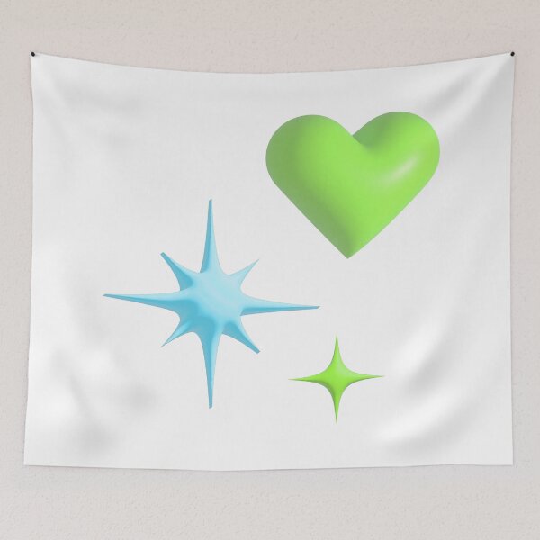 Item preview, Green  Kawaii Sanriocore pastel hearts, cute 3D graphics designed and sold by needsai.