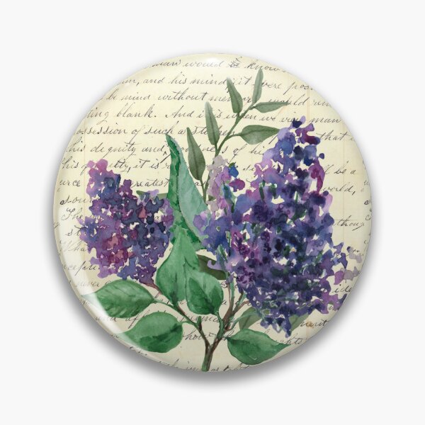 Item preview, Purple Flowers on Vintage Book Journal Page designed and sold by missdebi27.