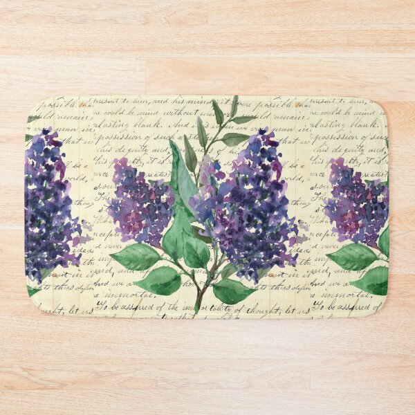 Item preview, Purple Flowers on Vintage Book Journal Page designed and sold by missdebi27.