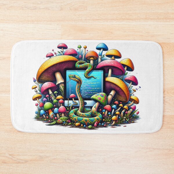 Item preview, Enchanted Code: Python is my Mushrooms designed and sold by TuringTacoTales.