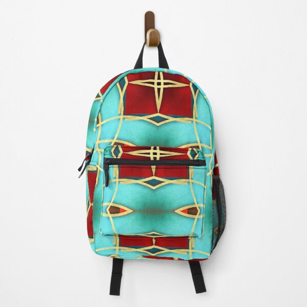 Item preview, Royal Red Gold Teal Boho Geometric Pattern XIV designed and sold by © Maya Lavda || wocado.