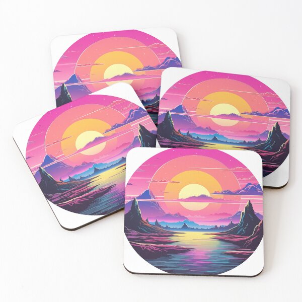 Item preview, Cyberpunk Sunset, Majestic Landscape with Mountains designed and sold by TyGuySupply.