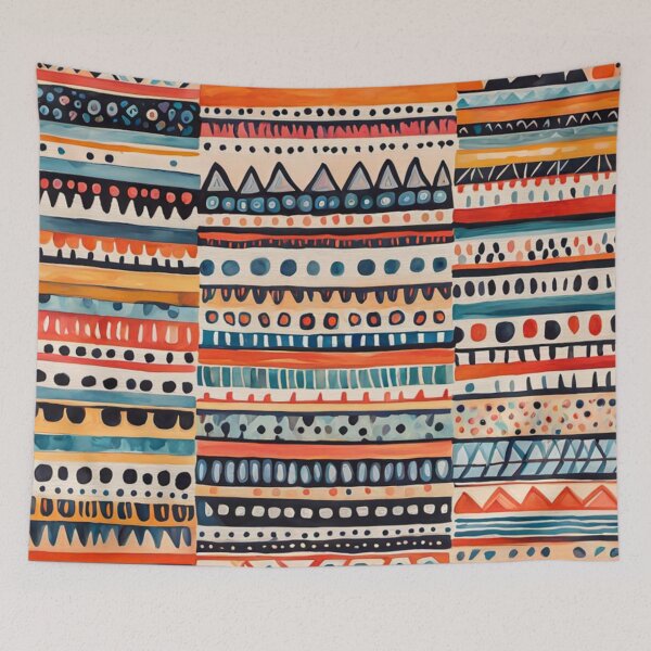 Item preview, Etchnic Abstract Scandinavian Kilim Pattern - Watercolor - Tribal, Ethnic, Traditional, Indian & Aztec Vintage Patter designed and sold by MyArt23.