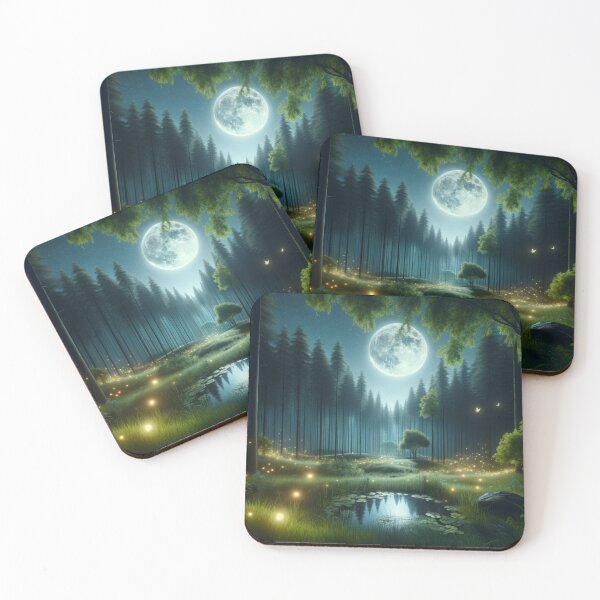 Item preview, Mystical Forest Clearing Night Art designed and sold by BestArtByArvind.