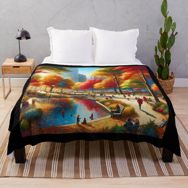Item preview, Lively Urban Park Autumn Art designed and sold by BestArtByArvind.