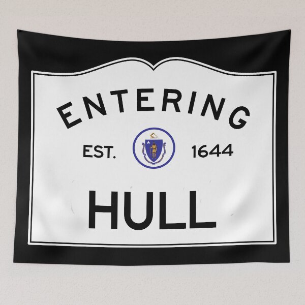 Item preview, Entering Hull Massachusetts - Commonwealth of Massachusetts Road Sign designed and sold by NewNomads.