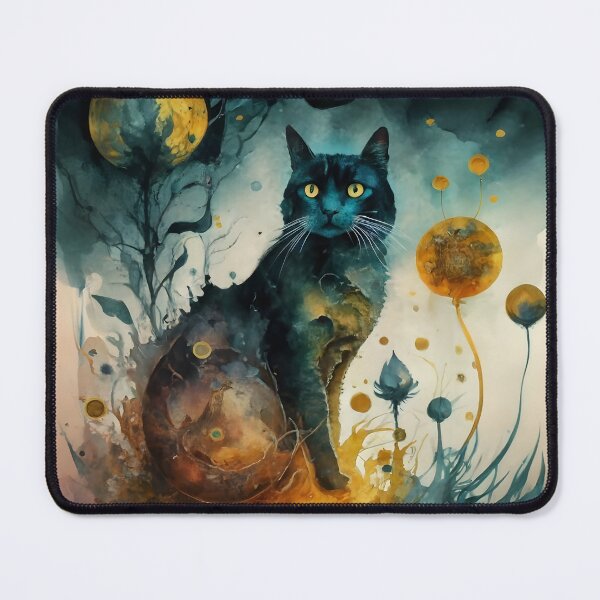 Item preview, Celestial Cats: Minimalist Alcohol Ink Illustration designed and sold by MarinaFila.